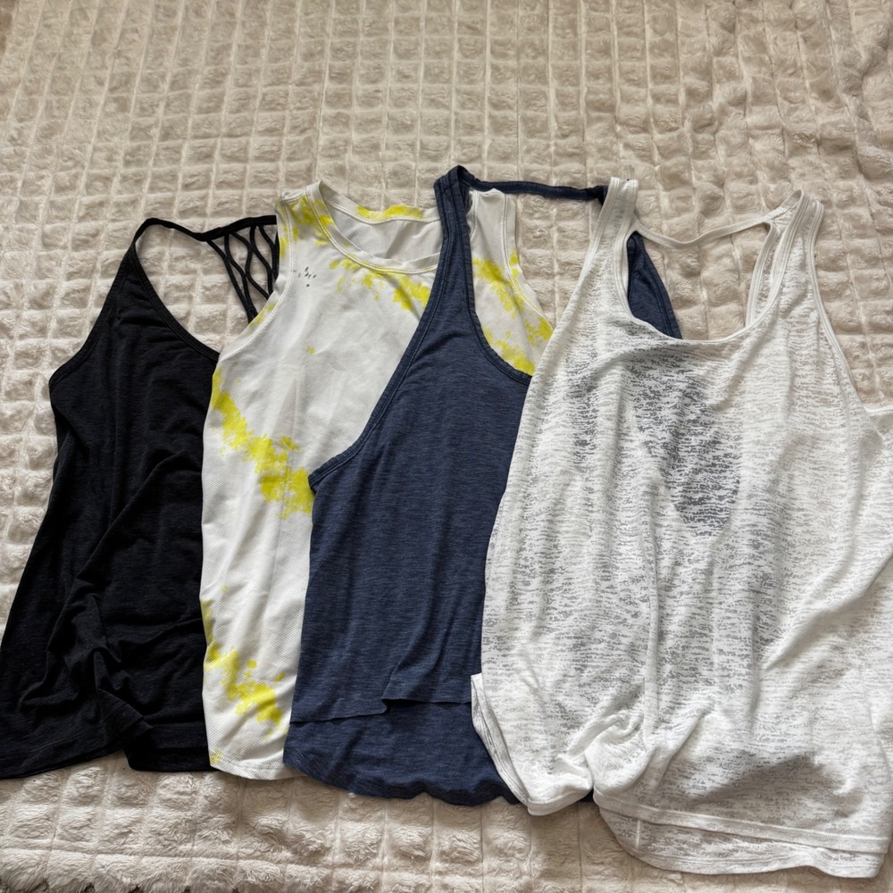Lululemon 6 / 8 LOT of Four Tank Tops Racerback Athletic Loose Fit